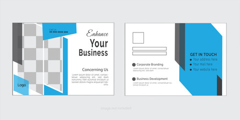 Modern postcard design, corporate postcard design template.