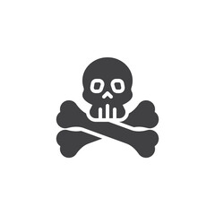 Crossbones and skeleton vector icon