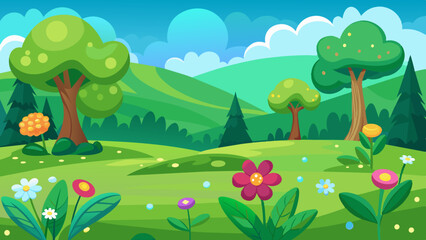 green-field-with-small-colorful-flowers-2d--cartoo