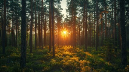 Fototapeta premium Pine Forest Background
