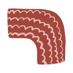 Minimalist Abstract Curved Pattern with Wavy Lines in Earth Tones.