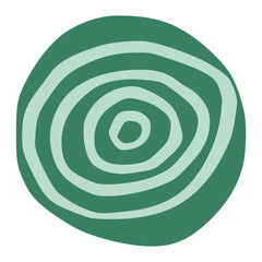 Minimalist Green Circular Abstract Shape Design.