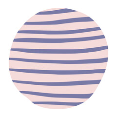 Minimalist Pink and Blue Striped Abstract Shape Design.