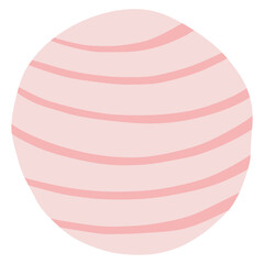 Minimalist Pink Striped Abstract Circular Shape Design.