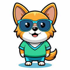 kawaii-cute-happy-dog-wearing-sunglasses-professi