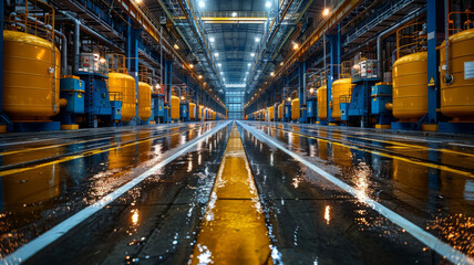 a modern battery factory,generative ai