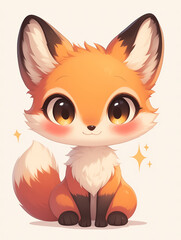 Fototapeta premium Little Fox HD Decorative Painting, Charming Fox Artwork, Home Decor for Fox Enthusiasts