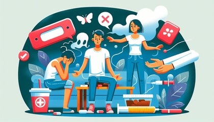 Determined Teenagers Resisting Temptation Against Substance Abuse