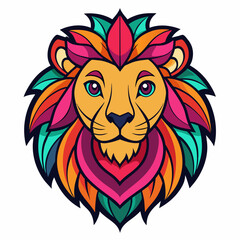 lion-head--vector--t-shirt-design-kawaii-vivid