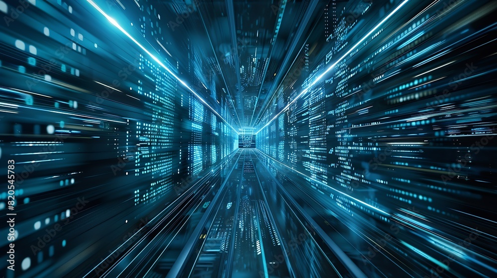 Poster Data exchange digital technology  AI Business Intelligence big data management and internet network connection Digital software technology and global business development network marke : Generative AI