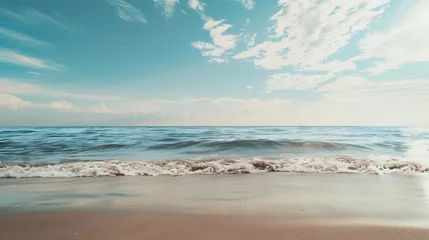 Papier peint photo Vagues de l'océan sea sand sky and summer day : Generative AI  © The Little Hut