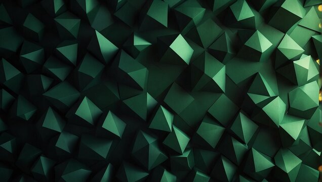Geometric Shapes Creating Patterns on a Green Backdrop.