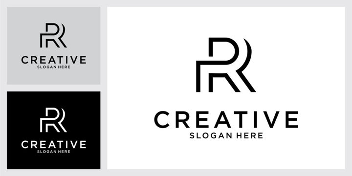 RR or R initial letter logo design vector