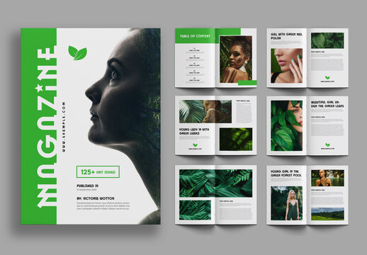 Nature Green Fashion Magazine Layout