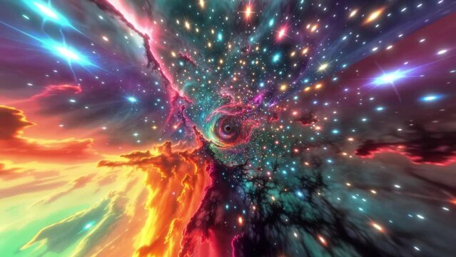 Spacetime Journey Wormhole Light Speed Fly Through, Generative AI 
