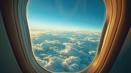 airplane window, Generate AI.