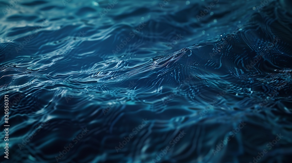 Poster blue textured background of waves with ripples on the water closeup selective focus defocus : genera