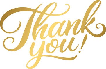 Golden thank you lettering calligraphy