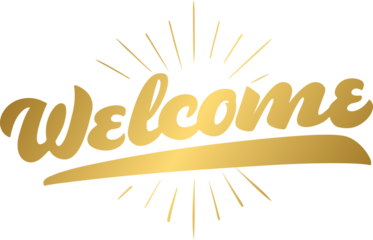 Golden welcome lettering calligraphy