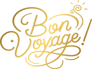 Golden Bon voyage lettering calligraphy