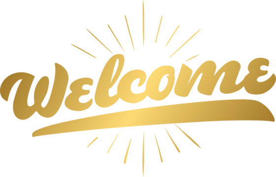 Golden welcome lettering calligraphy