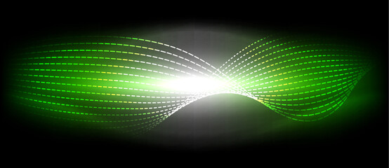 Neon wave lines with blend effect. Vector Illustration For Wallpaper, Banner, Background, Card, Book Illustration, landing page