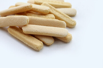 Sponge finger cookies, Italian savoiardi biscuit snack