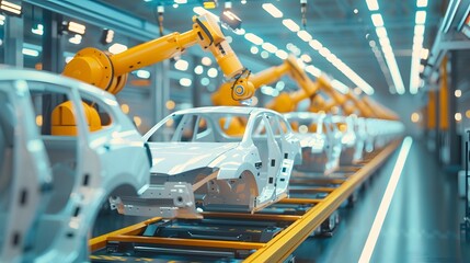 green industry, industry, Environmental Health, Safety Specialist, High-tech green manufacturing hub, incorporating renewable energy and automated safety protocols. 3D. Printing. Illustration.