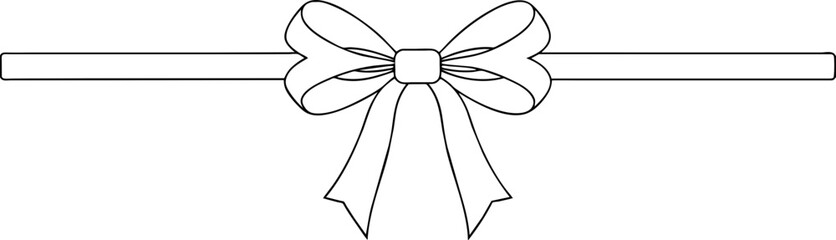 Bow and ribbon horizontal long satin