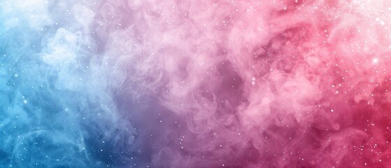 A vibrant blend of smoke in pink and blue hues with a dreamy atmosphere.