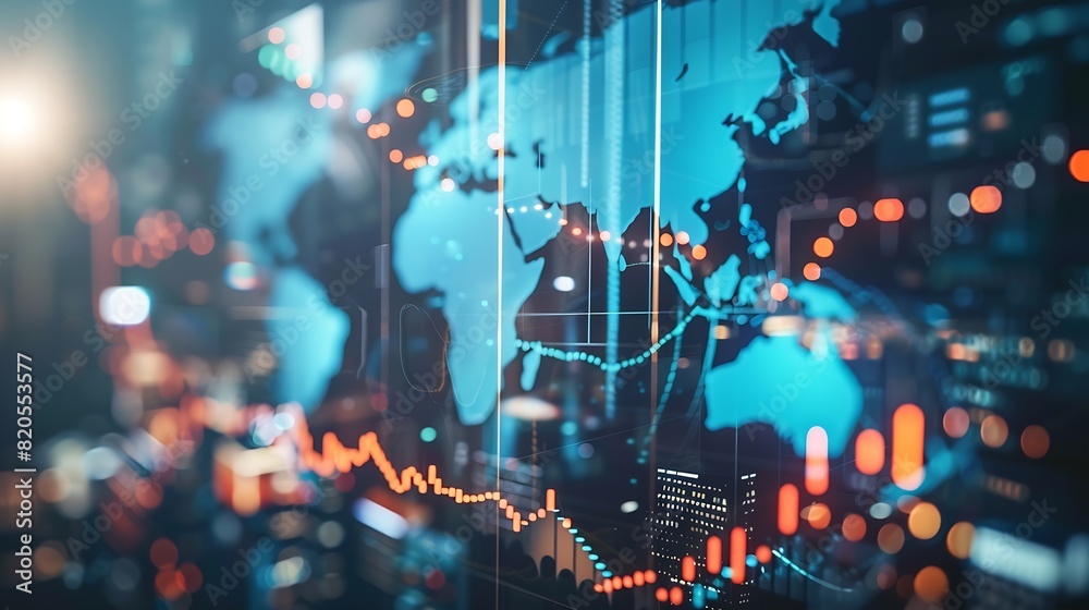 Aufkleber Business and economic growth on global business network Data analysis of financial and banking Customer service Technology and data connection Teamwork Business strategy and Digital ma : Generative AI