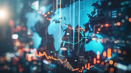 Business and economic growth on global business network Data analysis of financial and banking Customer service Technology and data connection Teamwork Business strategy and Digital ma : Generative AI