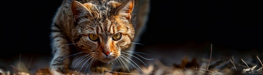 A sleek and agile cat poised for movement