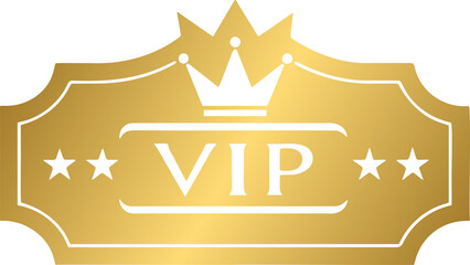 VIP golden label label badge, vip with crown