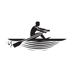 Rowing isolated vector silhouette illustration © MSTMIM
