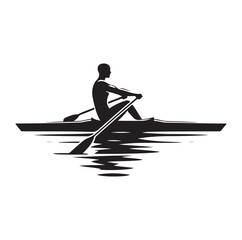 Rowing isolated vector silhouette illustration © MSTMIM