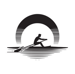 Rowing isolated vector silhouette illustration © MSTMIM