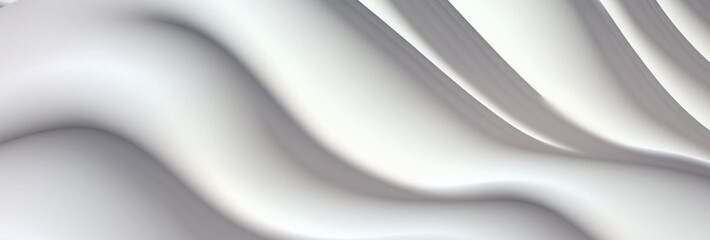 Light wavy volumetric background. Plaster texture. Abstract wide 3d illustration