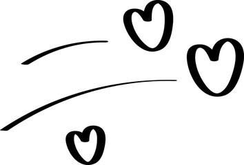 Cute heart doodle element vector