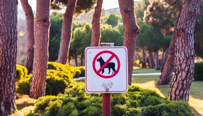 Generated image of no dogs sign in the park