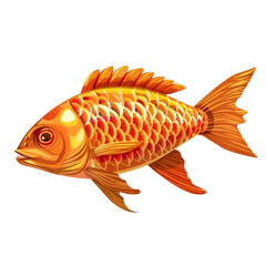 Gold Carp Fish with yellow color accent and red eye