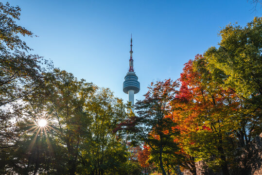 N seoul tower, aka Namsan Tower or YTN Seoul Tower, located at Namsan, Seoul, South Korea