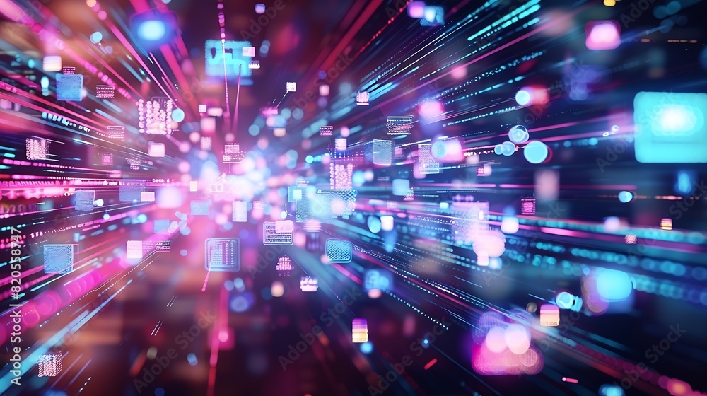 Aufkleber Digital contents concept Social networking service Streaming video NFT Nonfungible token : Generative AI