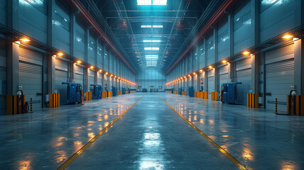 Fototapeta premium a modern battery factory,generative ai