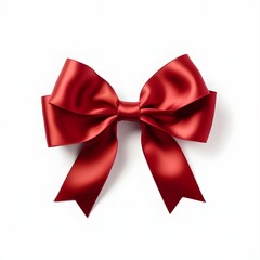 Fototapeta premium red bow, Polar bear isolated on white created with Generative AI, A polar bear on a pink background with a white background.