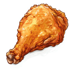 Deep Fried Chicken leg deep fried with golden brown color