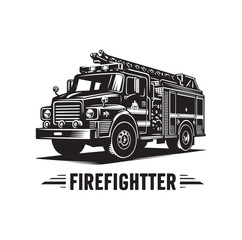 firefighter car vector illustration icon
