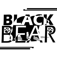 National Black Bear Day event banner. Bold text with illustration of a big black bear on white background to celebrate on June