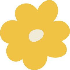 Cute yellow flower element vector