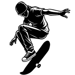 Naklejka premium silhouette of a skateboarder